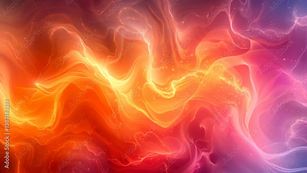 Poster vibrant flowing energy waves in dynamic colorful abstract background