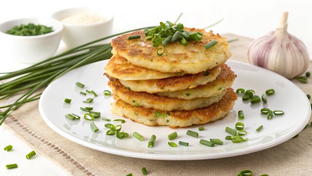 Delightful brambor ky topped with fresh chives and a hint of garlic for culinary bliss