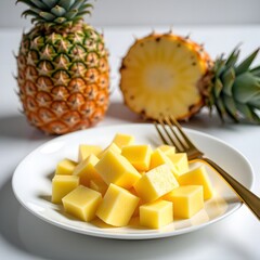 Creative pineapple diced food