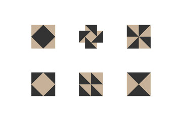 Simple abstract shapes, futuristic design geometrical figure. Simple geometric element with triangle and square.