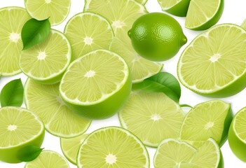 lime citrus fruit isolated on white background