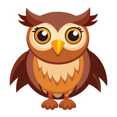 Naklejka premium Cartoon owl animation illustration