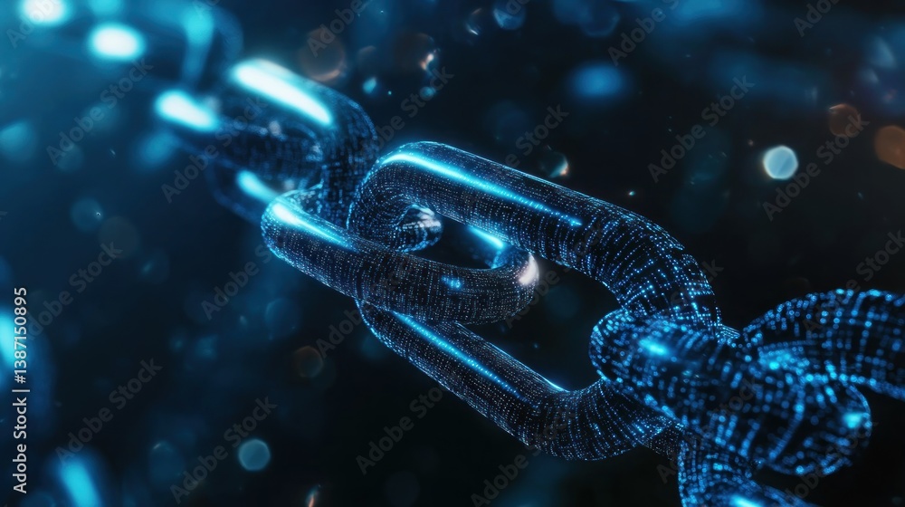 Aufkleber digital chain, abstract representation of blockchain technology