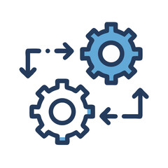 Gears Representing Process or System Settings Icon Design