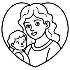 Mother’s Day line art vector
