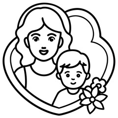 Mother’s Day line art vector