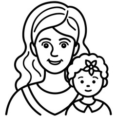 Mother’s Day line art vector