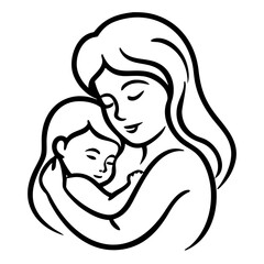 Mother’s Day line art vector