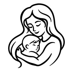 Mother’s Day line art vector