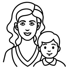 Mother’s Day line art vector