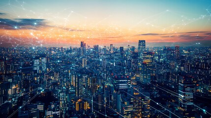 Fototapeta premium An AI powered system improving urban planning by analyzing traffic flow, population density, and environmental impact to design sustainable cities