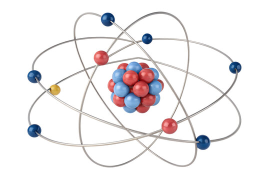 3d illustration of an atom where the electrons moves png