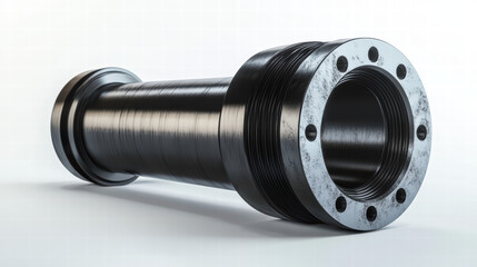 Industrial Steel Component: A detailed close-up of a robust steel component, showcasing its intricate design, textured surface, and strong, enduring quality.