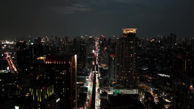 Dynamic Skyline of Bangkok Seen from the Sky