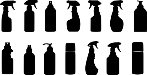 set of Spray bottle vector icon
