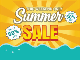 summer sale template banner, vector illustration
