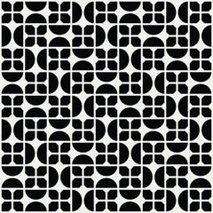 Mid century modern geometric floral background in black and white. Graphical illustration for a unique textiles and home décor.
