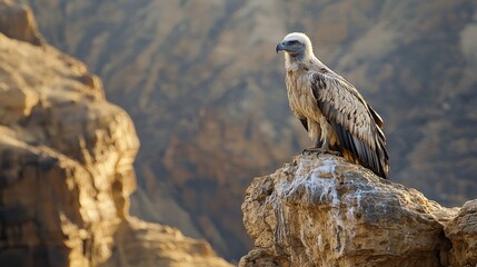 Majestic Egyptian Vulture Perched on a Rocky Outcrop