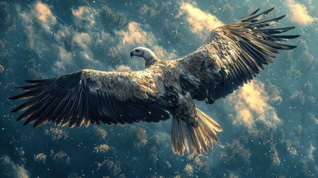 Majestic Eagle in Flight A Breathtaking Aerial View