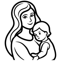 Mother’s Day line art vector
