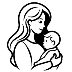 Mother’s Day line art vector