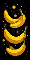 banana on a black background