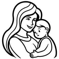 Mother’s Day line art vector