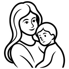 Mother’s Day line art vector