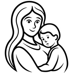 Mother’s Day line art vector