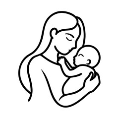 Mother’s Day line art vector