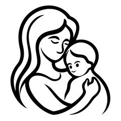 Mother’s Day line art vector