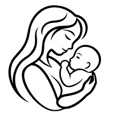 Mother’s Day line art vector
