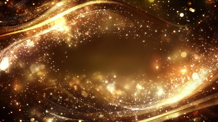 Obraz premium Golden abstract swirls, glowing background