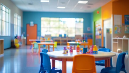 Colorful preschool classroom