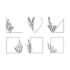 Lavender Eucalyptus Corner Graphic Design File for Digital Products