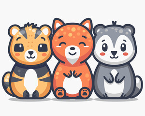 Fototapeta premium Cute cartoon animal. Vector illustration isolated on a white background.
