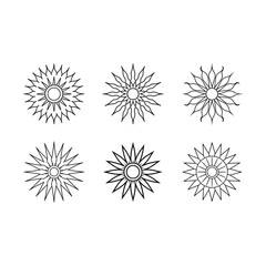 Obraz premium sun-mandala---radiating-rays on white background,Instant Digital Download.