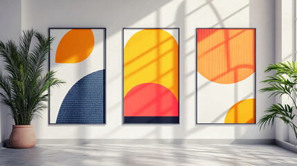 Modern art prints wall decor abstract geometric shapes canvas posters for living room interior design