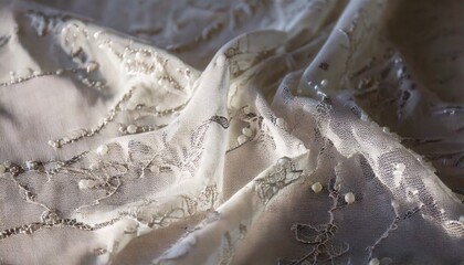 Obraz premium 美しい白いレースの布、フォトジェニックな布のテクスチャー