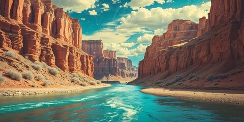 Stunning Turquoise River Winding Through a Dramatic Canyon.