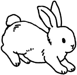 토끼 라인드로잉 일러스트 스티커 © titi.drawing