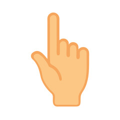 Hand Pointing Up Representing Gesture or Selection Icon Design