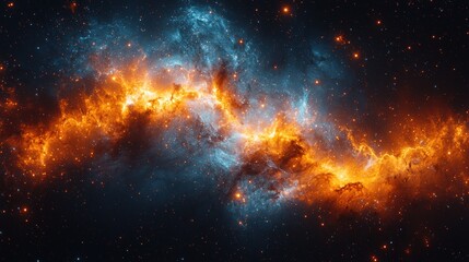 Fototapeta premium A mesmerizing celestial design, where constellations shimmer against a deep indigo sky, creating a pattern that draws the viewer into a world of wonder and mystery. 