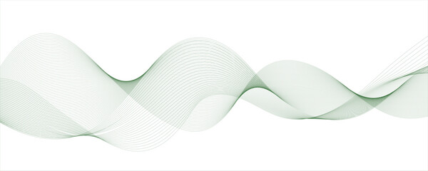 Vector abstract green blend paper wave flow digital gradient transparent tech curve minimal flowing diagonal creative wavy line design texture background 