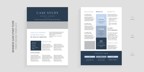 Minimal business case study template double sided flyer