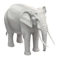 Obraz premium Isometric Minimalist White Elephant Buddhist Sculpture Art