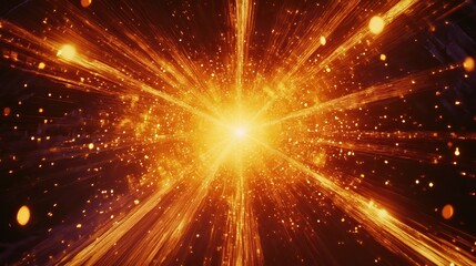 Obraz premium Radiant explosion, cosmic energy burst, dark space background