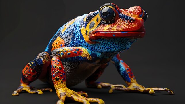 3D model of a multi-colored sapito paname&ntilde;o