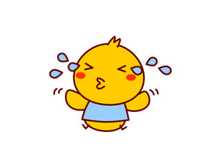 大泣きしているひよこ