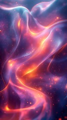 Fototapeta premium Cosmic Energy Mobile Wallpaper Vibrant Purple & Orange Abstract Swirl on Dark Background | Vertical HD Phone Wallpaper